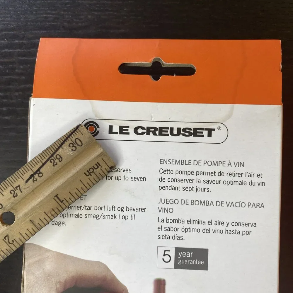 Le Creuset Lot Lever Corkscrew- LM150 Shiny Volcanic Orange Pack & Wine pump Set